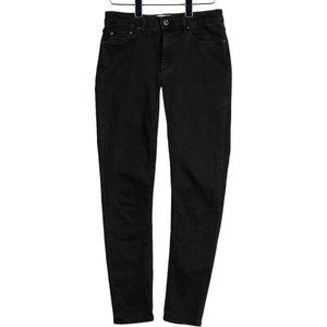 ACNE STUDIOS Mid-Rise Black Skinny Leg Jeans, 28/32